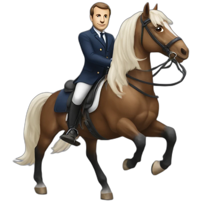macron sur un cheval emoji