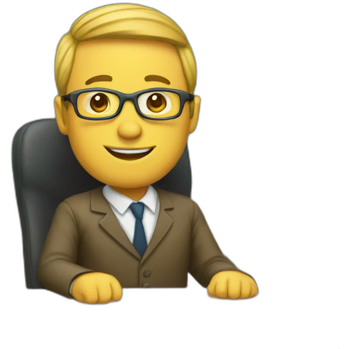 teacher sitting in his chair emoji