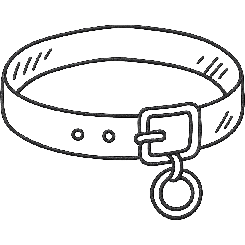 hand drawn outlined dog collar icon emoji