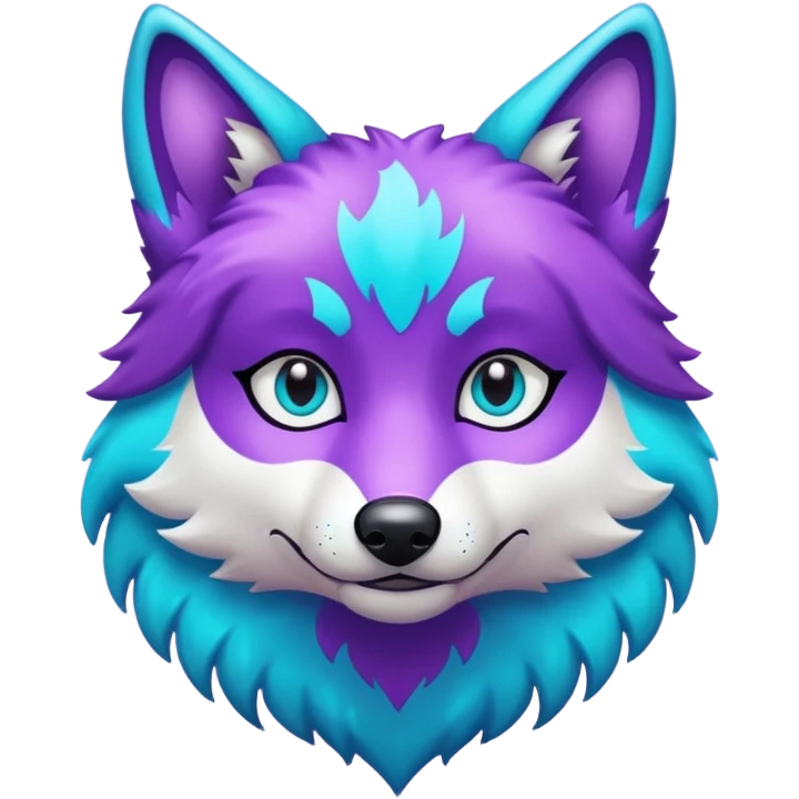 glitter purple and cian lobo emoji