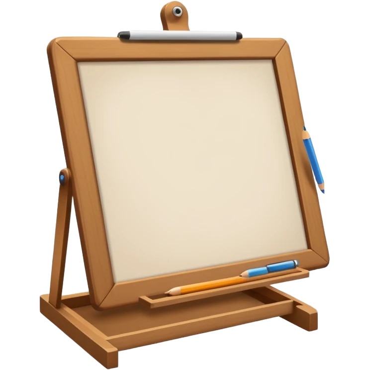 drawing board with classic wooden frame emoji