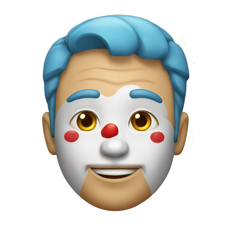 Un humano con cara de payaso emoji