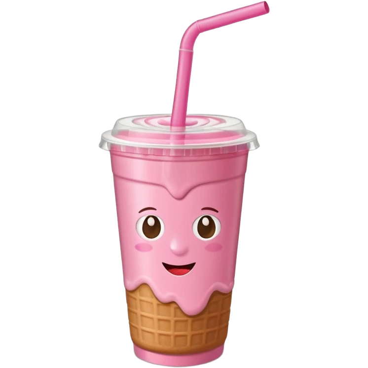 strawberry biscoff drink with lid and straw emoji