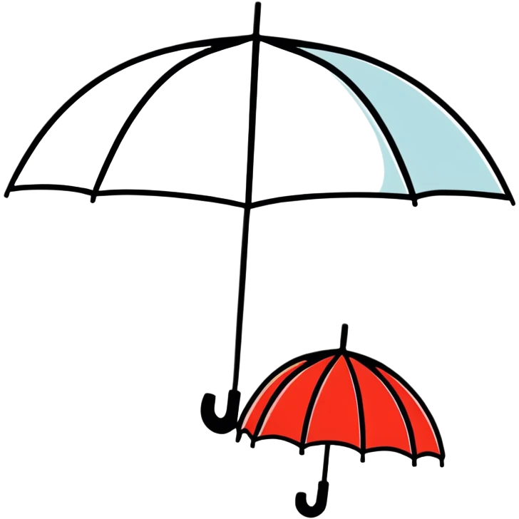 character flying through umbrella emoji