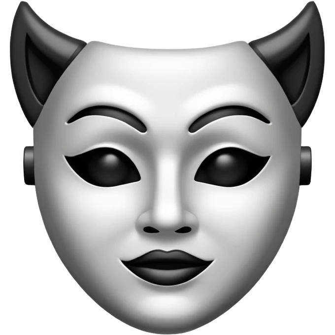 Create this emoji : 🎭 but in White and black and gray emoji
