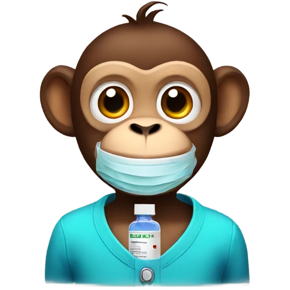 monkey with vaccine emoji