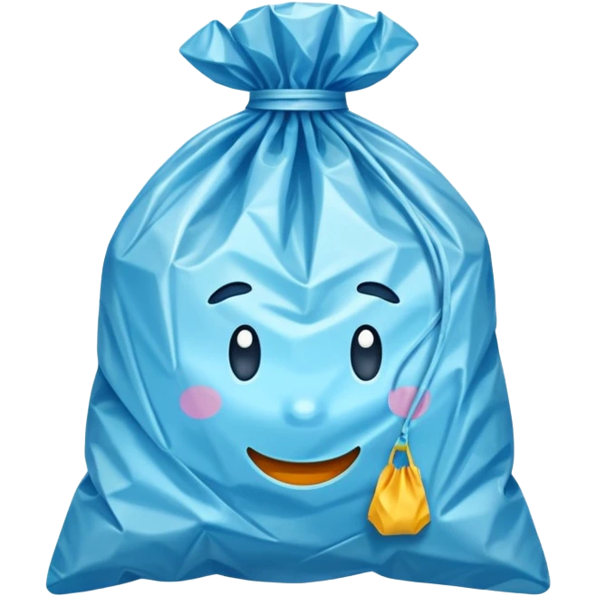 a plastic polythene bag in a simple vector style emoji