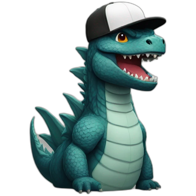 godzilla with a cap emoji