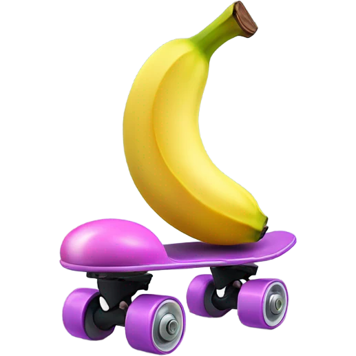 Banana wearing rollerskates emoji