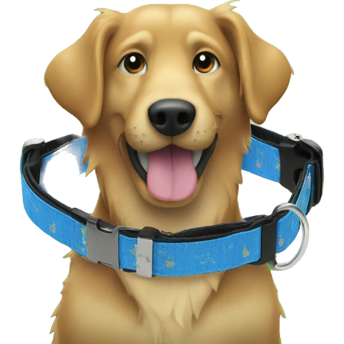 dog collar on blue grass emoji
