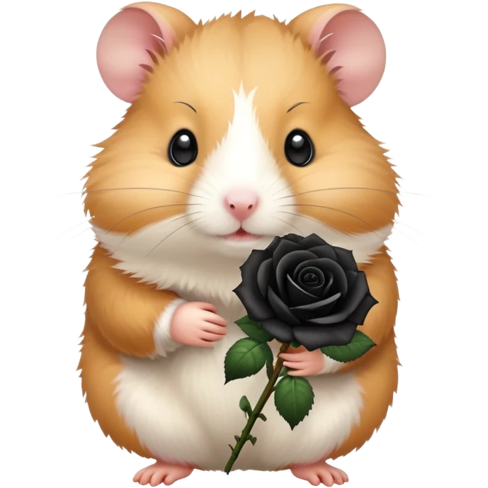 Hamster with a black rose emoji