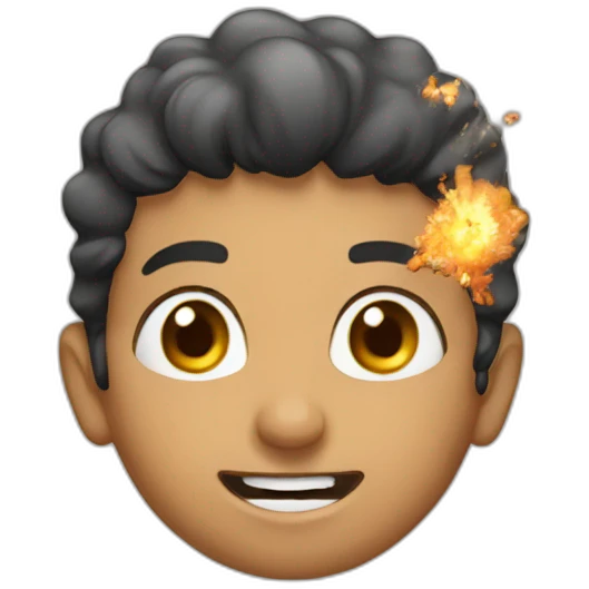 arab boy with explosion emoji