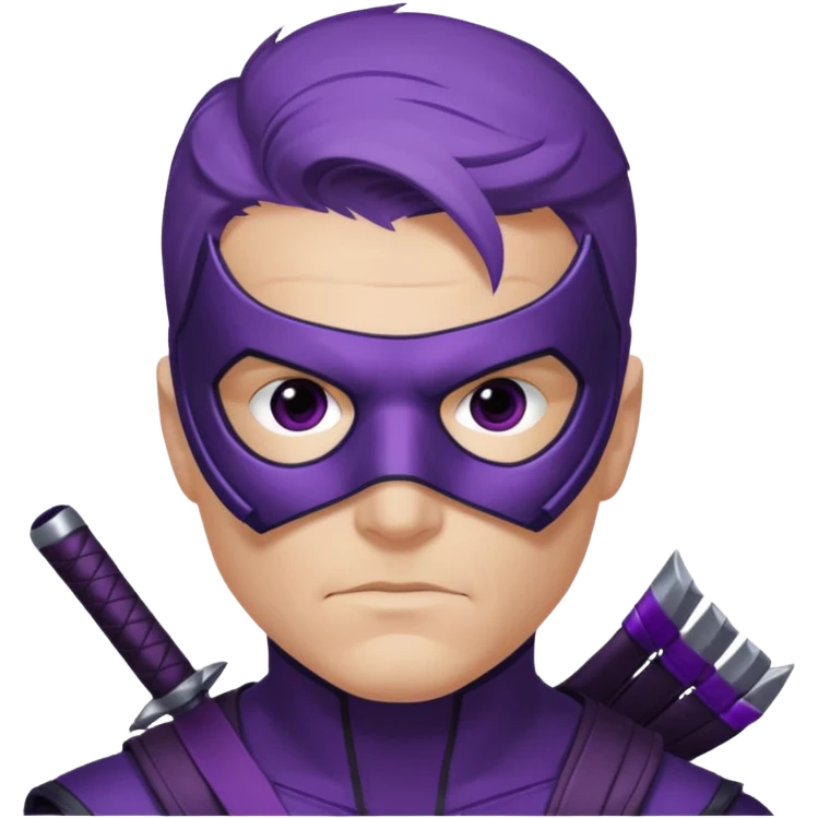 hawkeye marvel superhero with iconic purple mask headshot emoji