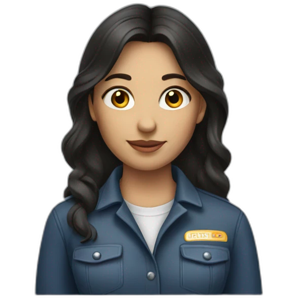 Truck driver girl with dark hair emoji