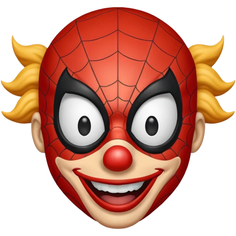 Create a Spider-Man with clown nose emoji