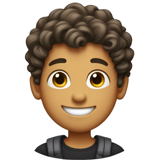 A boy with wavy hairstyle smiling with a thumbs up emoji