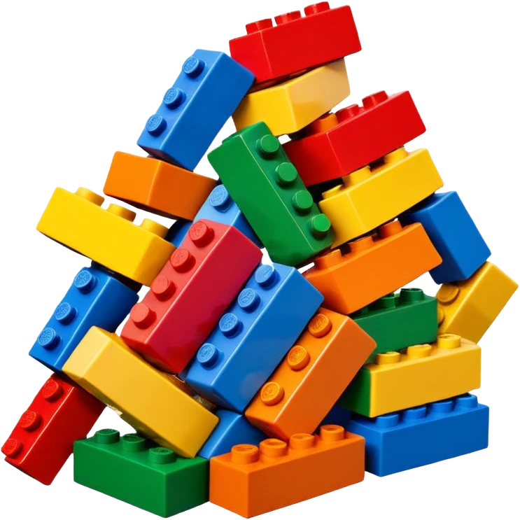 stack of colorful LEGO bricks emoji