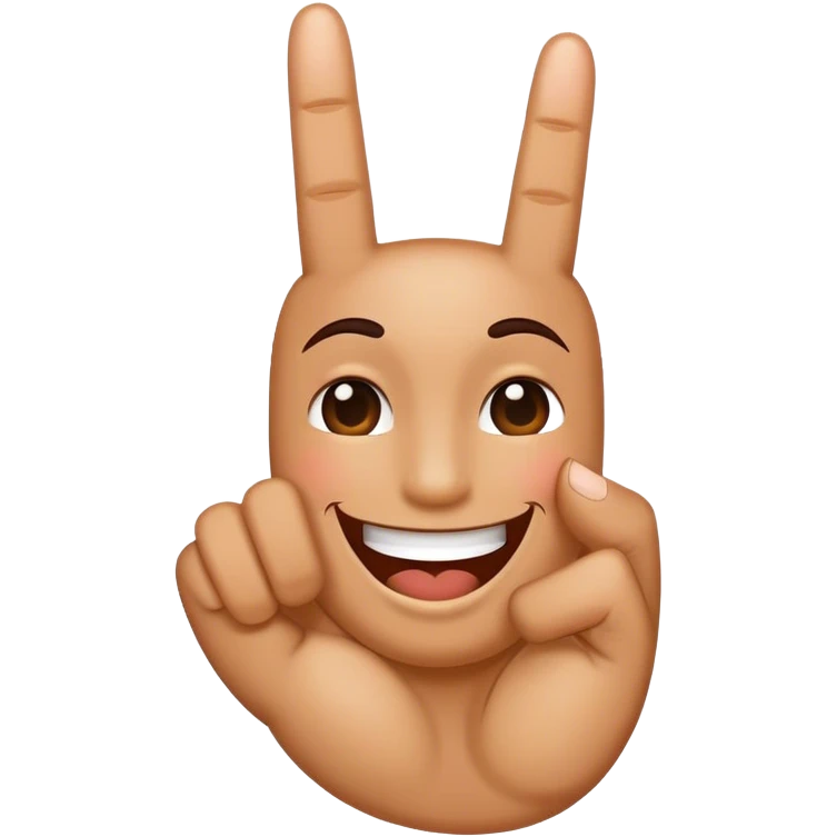 middle finger with a happy face emoji