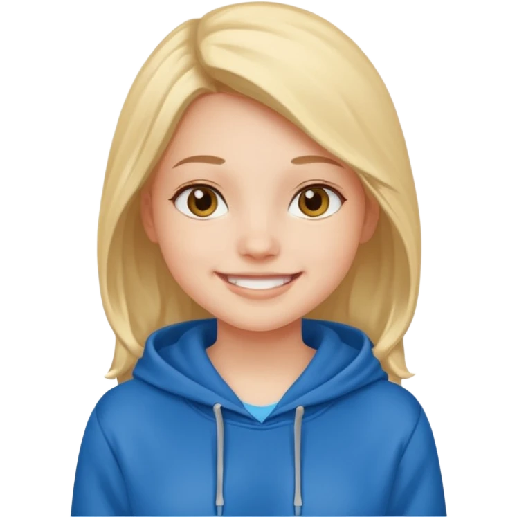 smiling girl in hoodie outdoors emoji