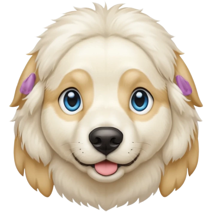 big blue eyed white dog emoji