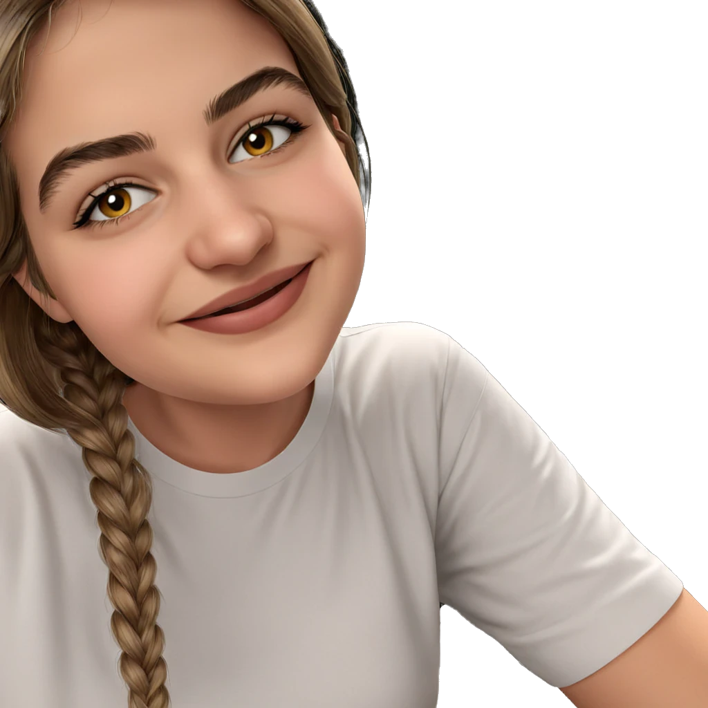 smiling girl in white shirt emoji