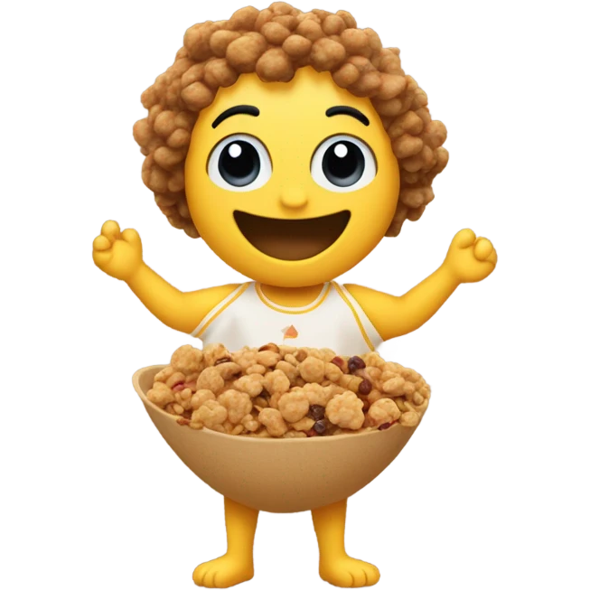 Happy Granola cluster character emoji