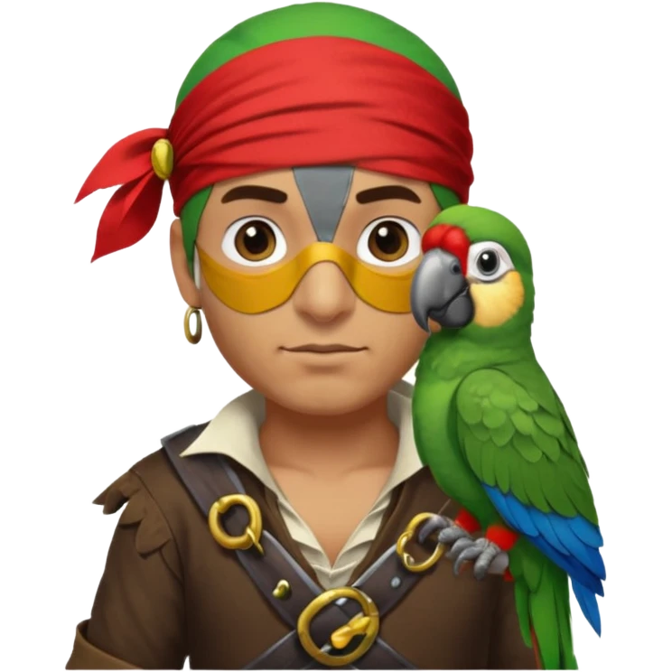 pirate and parrot emoji
