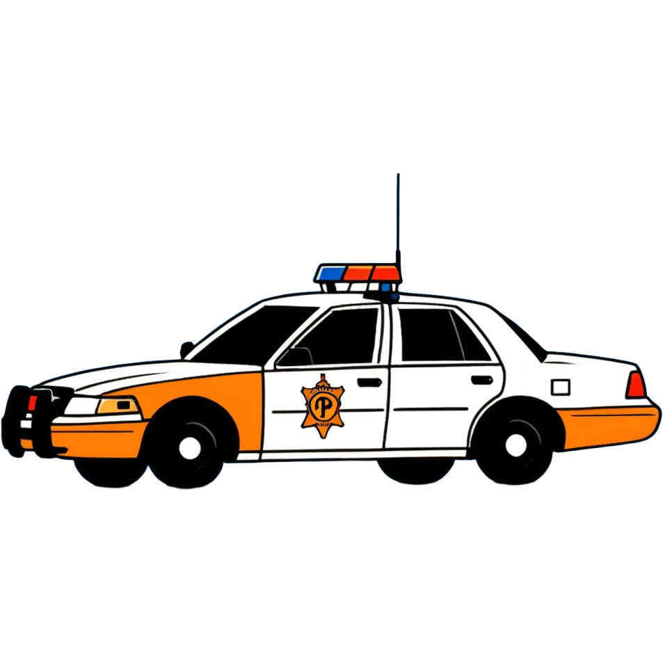 LSPD police car, cartoon style, blue color, side view emoji