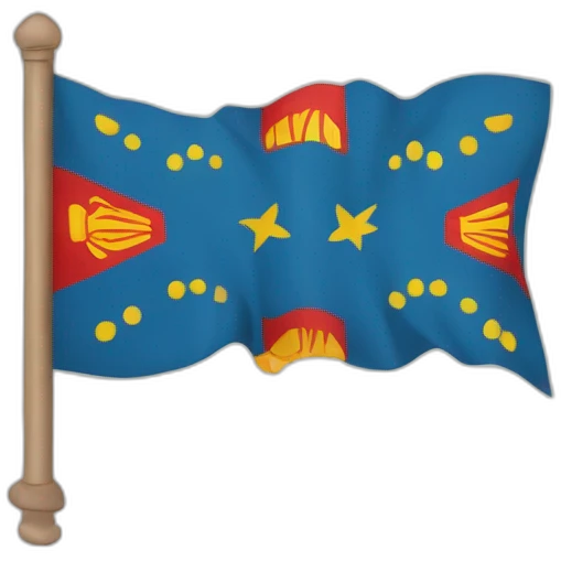 Bandera de Extremadura con una roca emoji