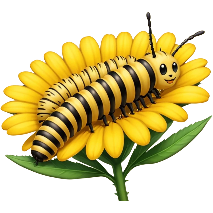
caterpillar on flower emoji