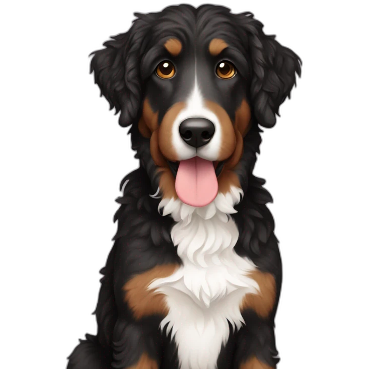 black and brown aussie doodle emoji