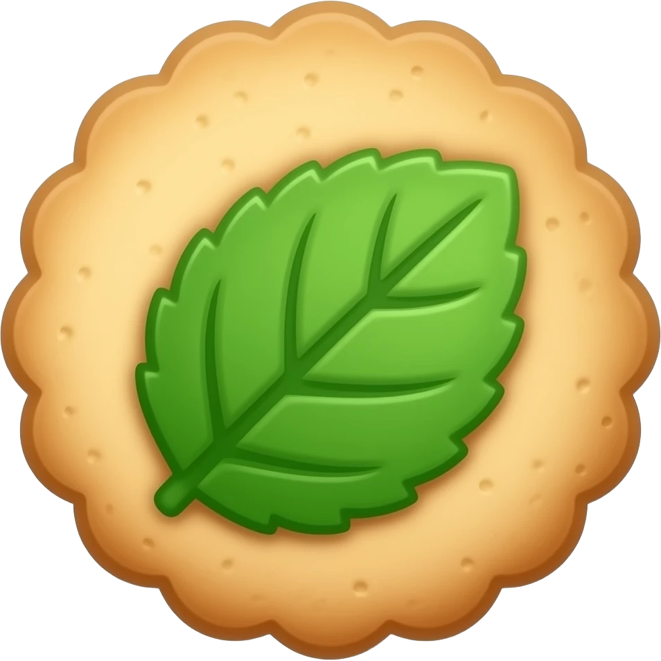 Mint leaf cookie emoji