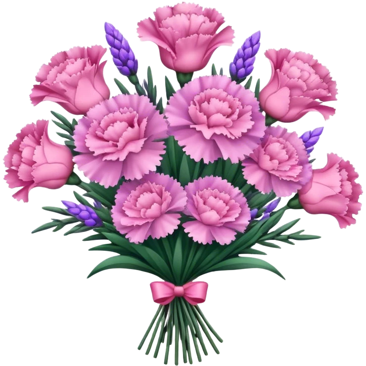lavender Pink carnations bouquet emoji
