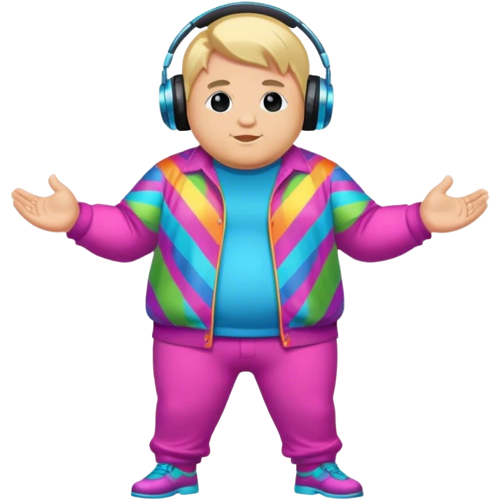 blond chubby dj man in colorful outfit emoji