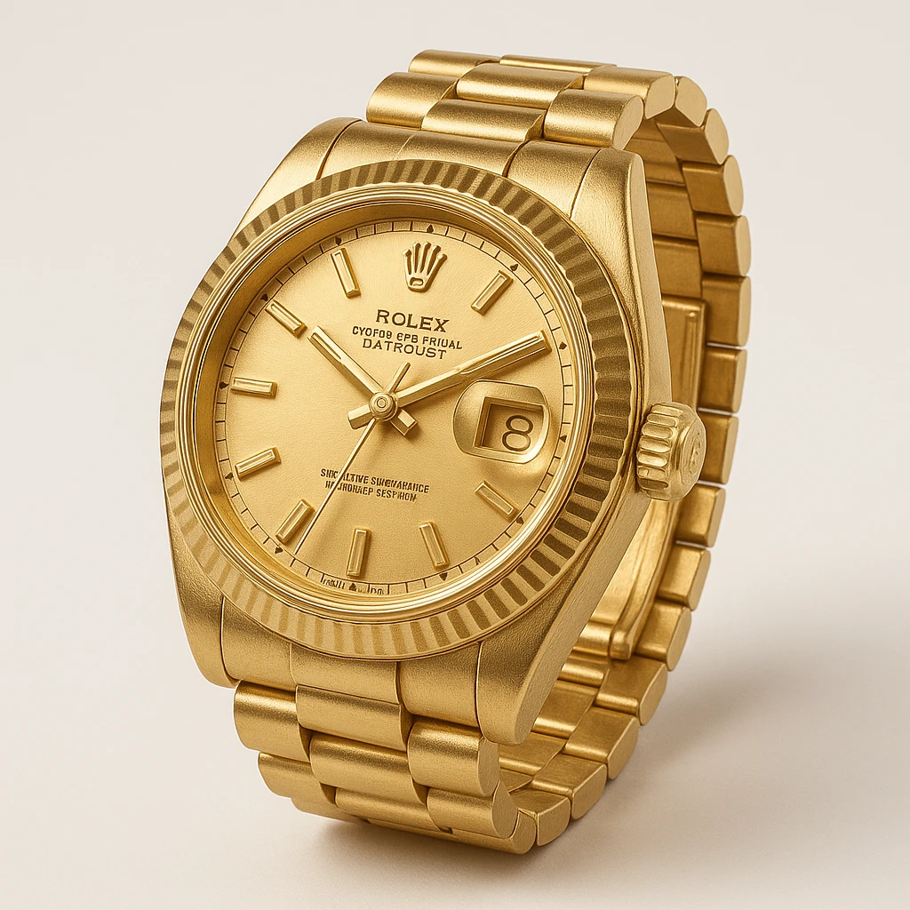 Rolex watch, luxury, gold, detailed, realistic, elegant, iconic design emoji