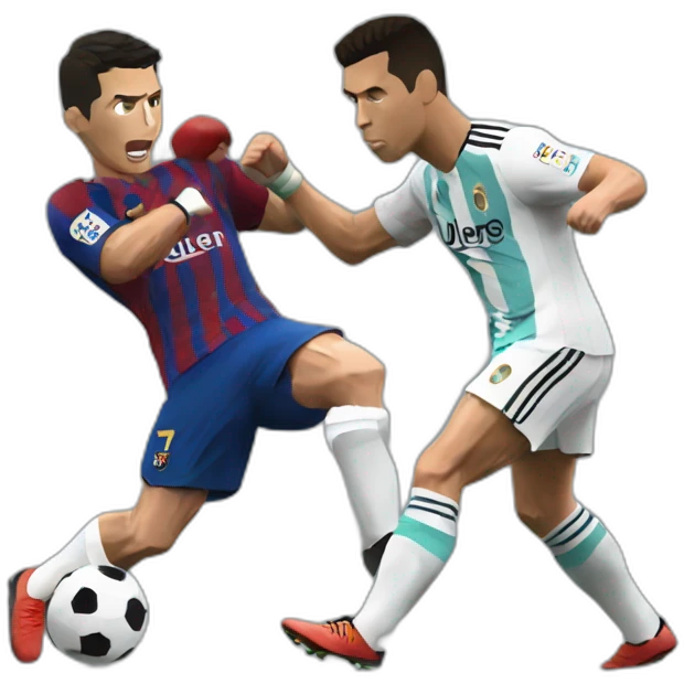 Cristiano Ronaldo fight Messi emoji