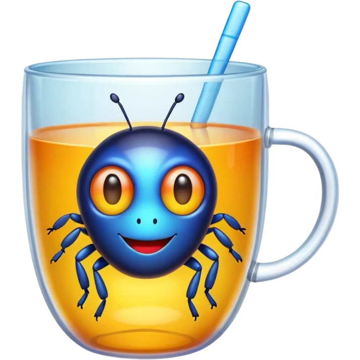emoji of a bug in a cup emoji