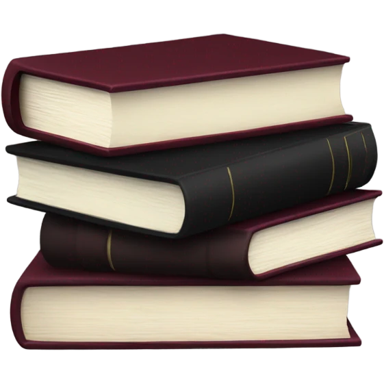 black and burgundy book stack emoji