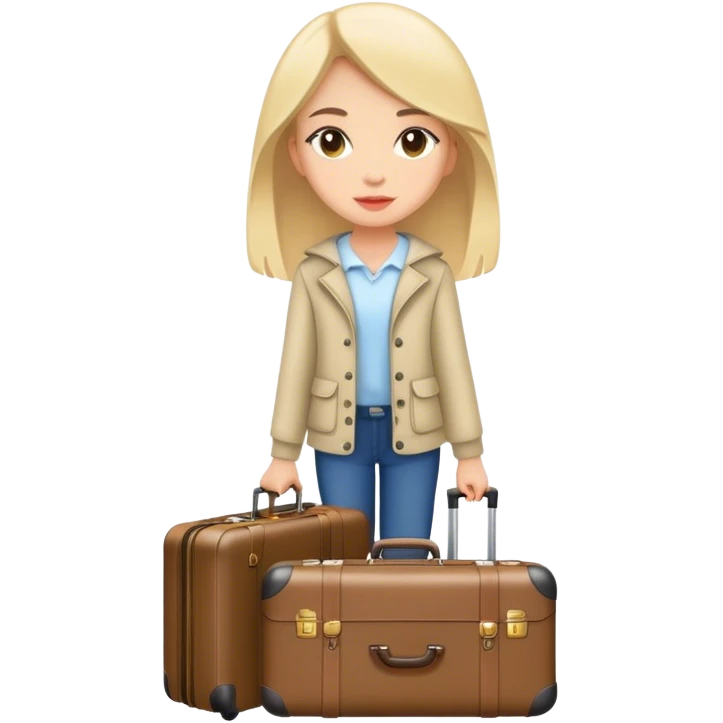girl with luggage emoji