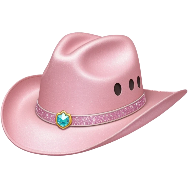 Pale pink cowboy hat with sparkles emoji