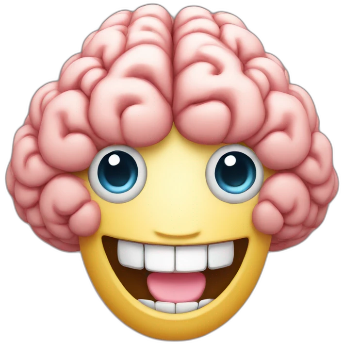 Funny brain smiling  emoji
