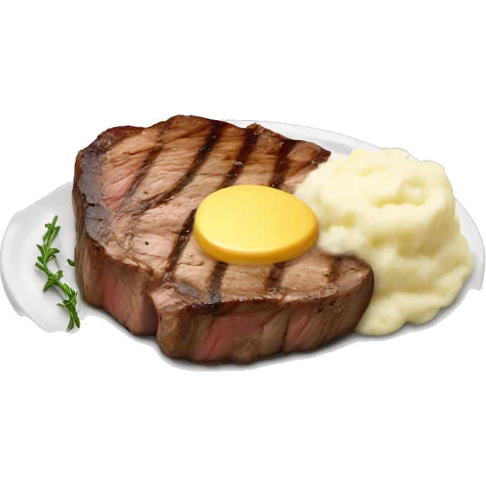 steak with mashed potato’s  emoji