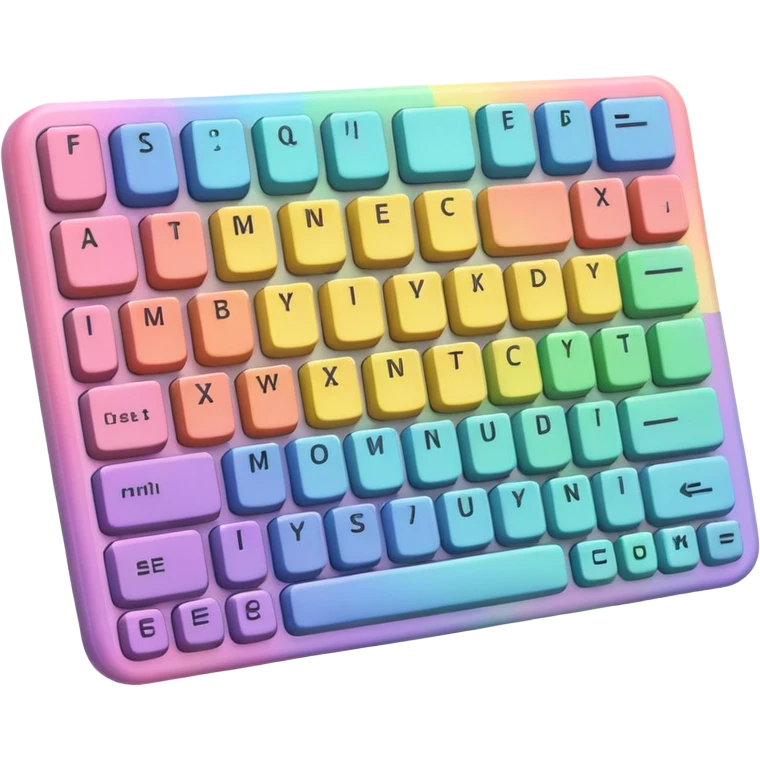 Pastel rainbow keyboard emoji