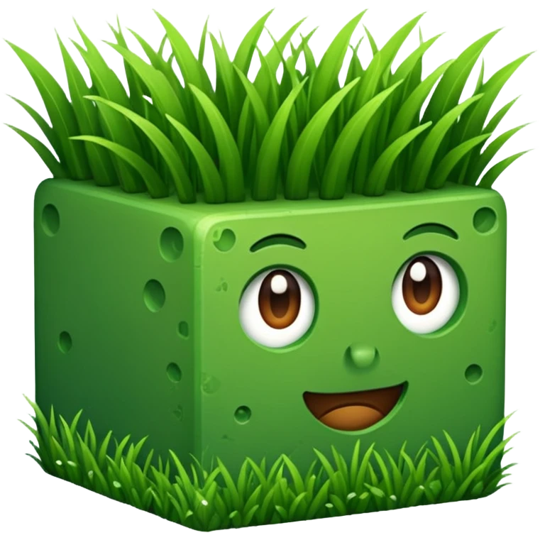 um bloco de grama do minecraft emoji