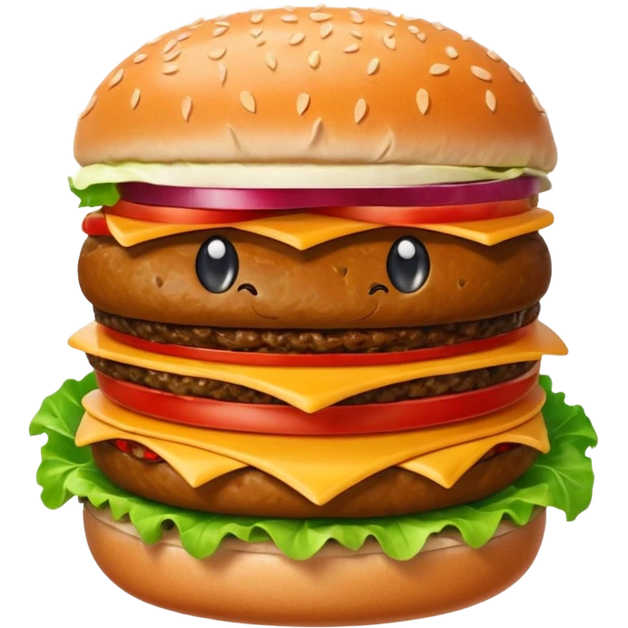 hamburger character with eyes and mouth emoji
