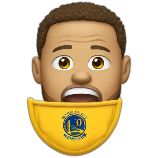 stephen curry with mouth guard hanging out of mouth emoji