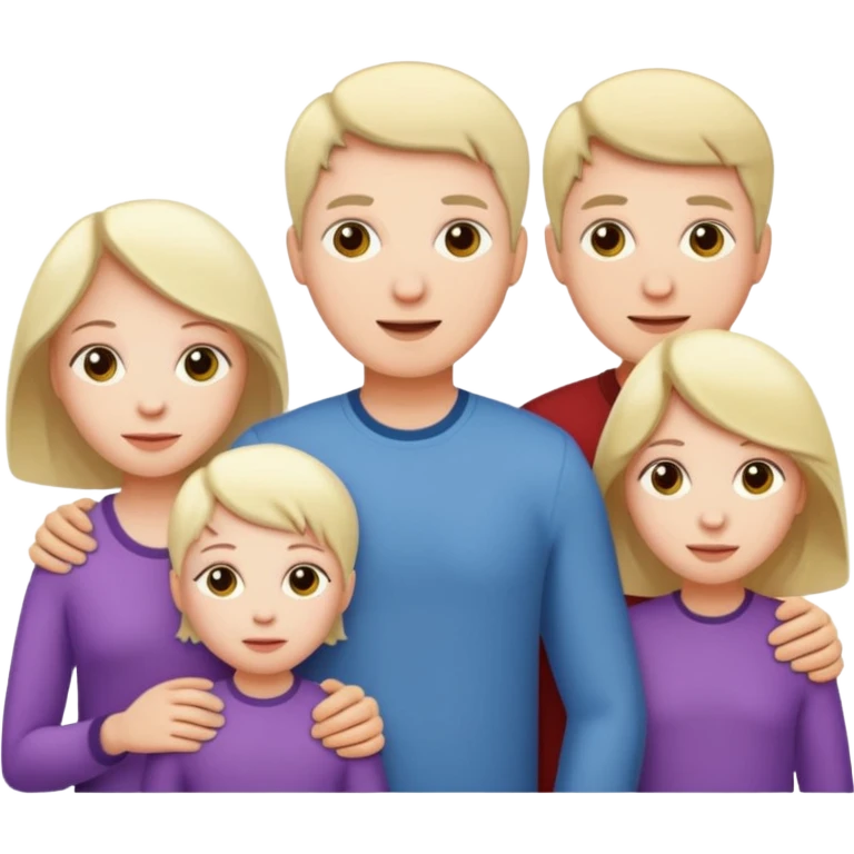 Pale skin family of 6 emoji