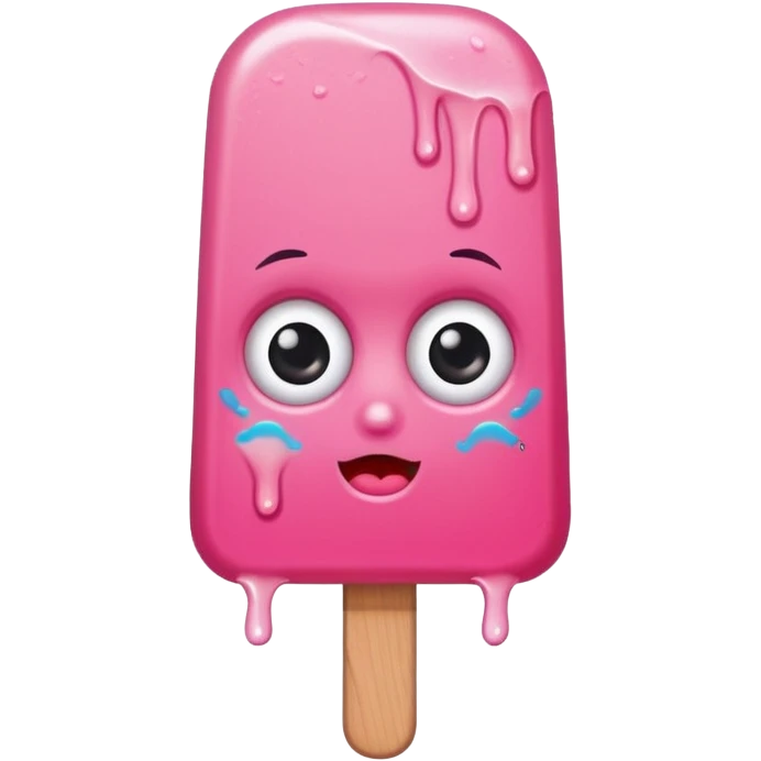 pink popsicle with eyes and tattoo emoji