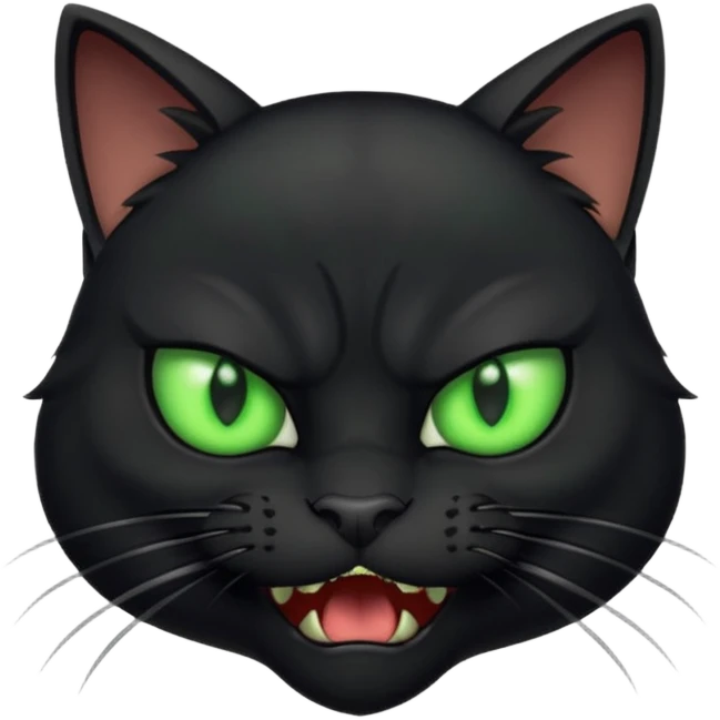 An angry black cat emoji