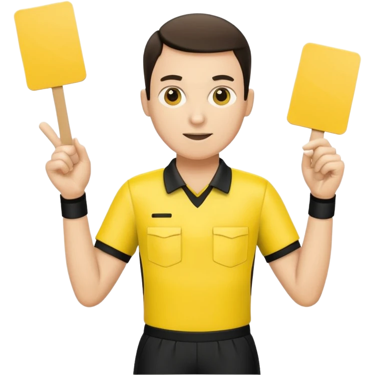 Referee, yellow emoji